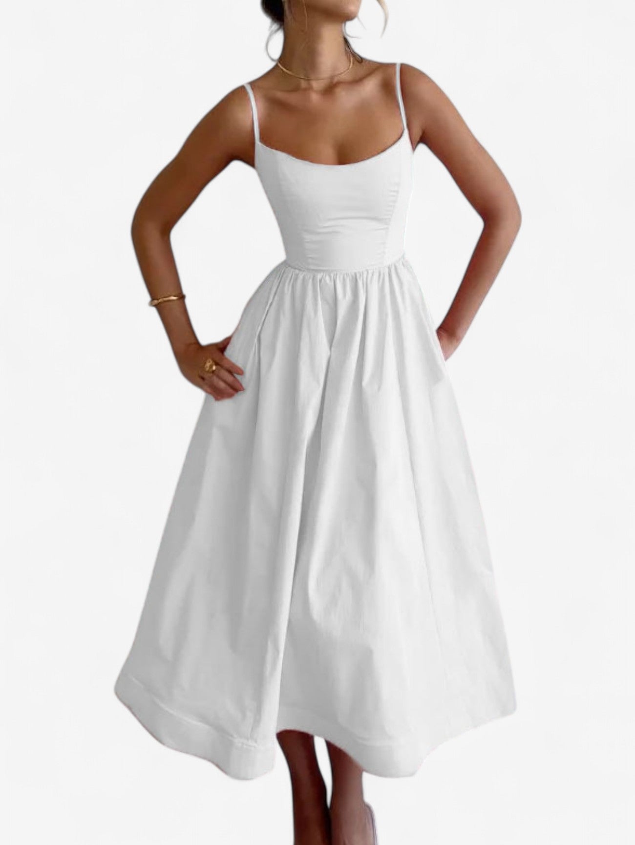 Jada | Women’s Sleeveless Wedding Guest Wrap Midi Summer Dress