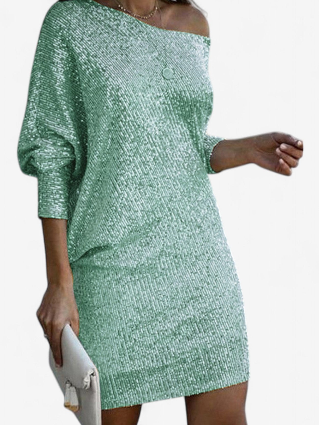 Jada | Women's Off Shoulder Long Sleeve Sequin Mini Dress