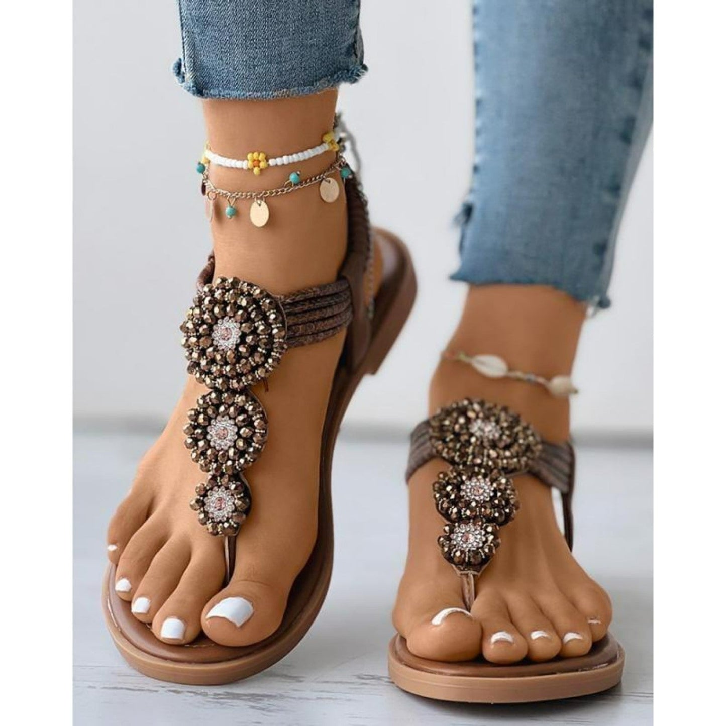 Jada | Women's Boho T-Strap Sandals