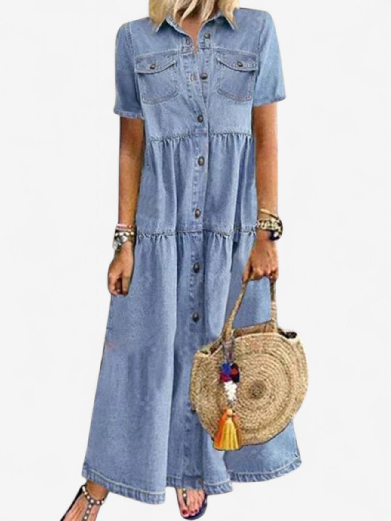Jada | Women's Summer Maxi Shirt Wrap Dress