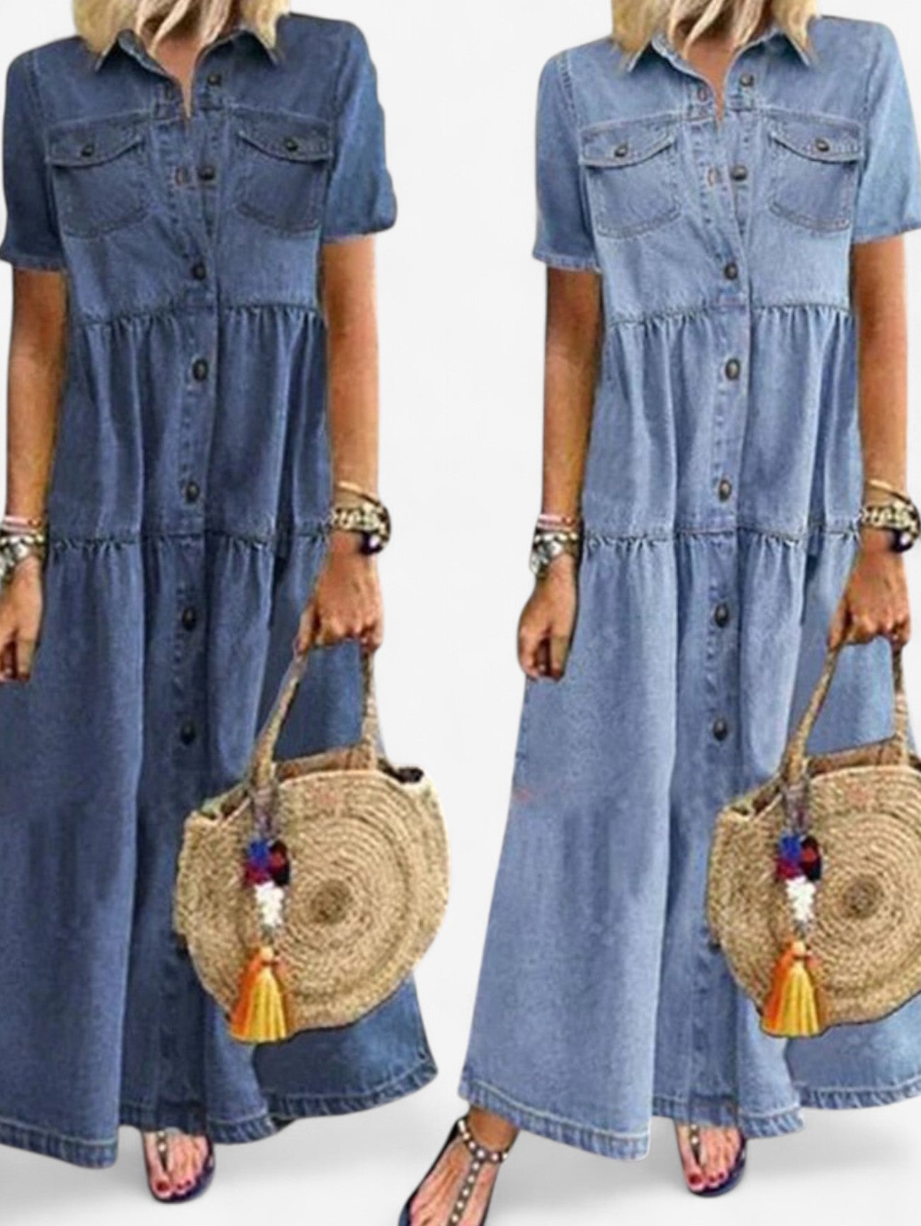 Jada | Women's Summer Maxi Shirt Wrap Dress