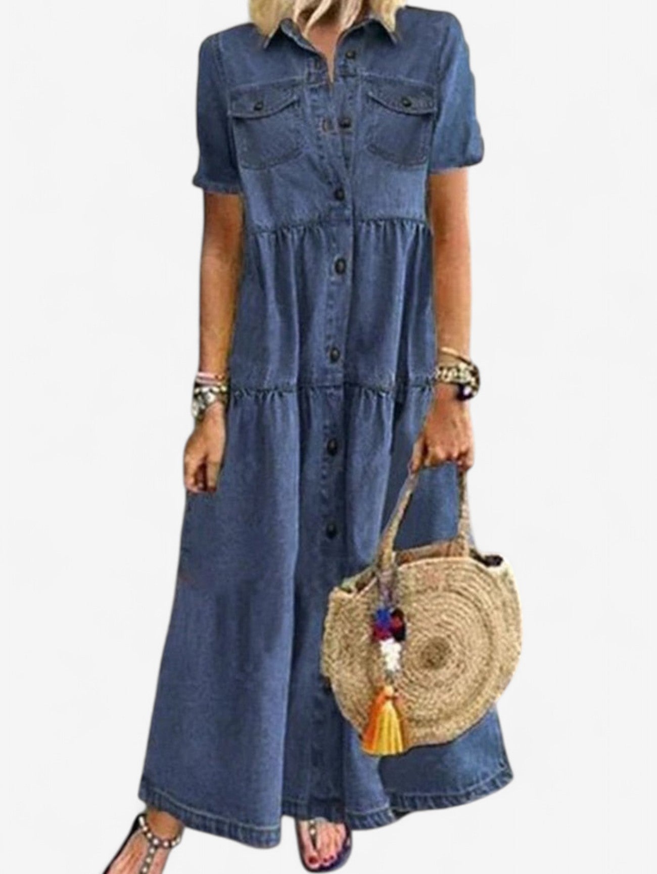 Jada | Women's Summer Maxi Shirt Wrap Dress