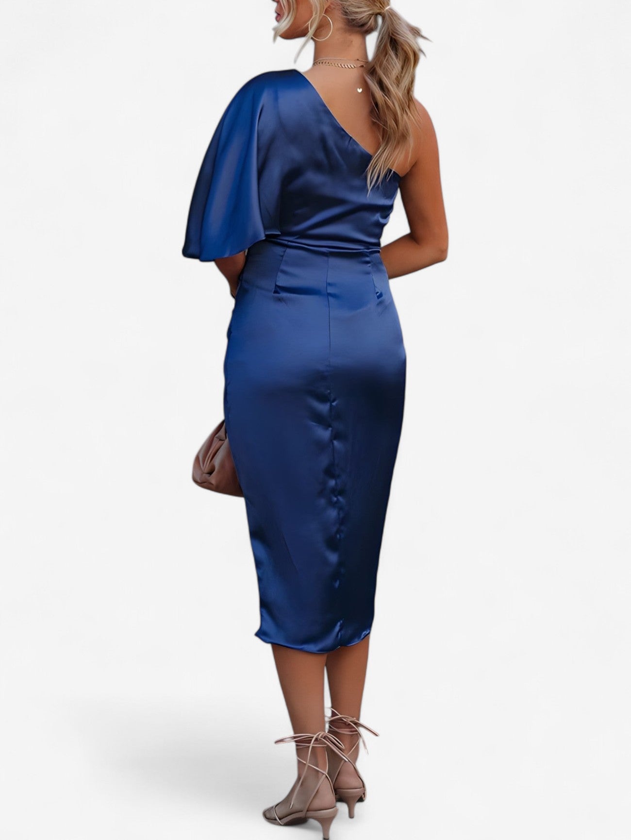 Jada | Women's One Shoulder Cocktail Midi Dress