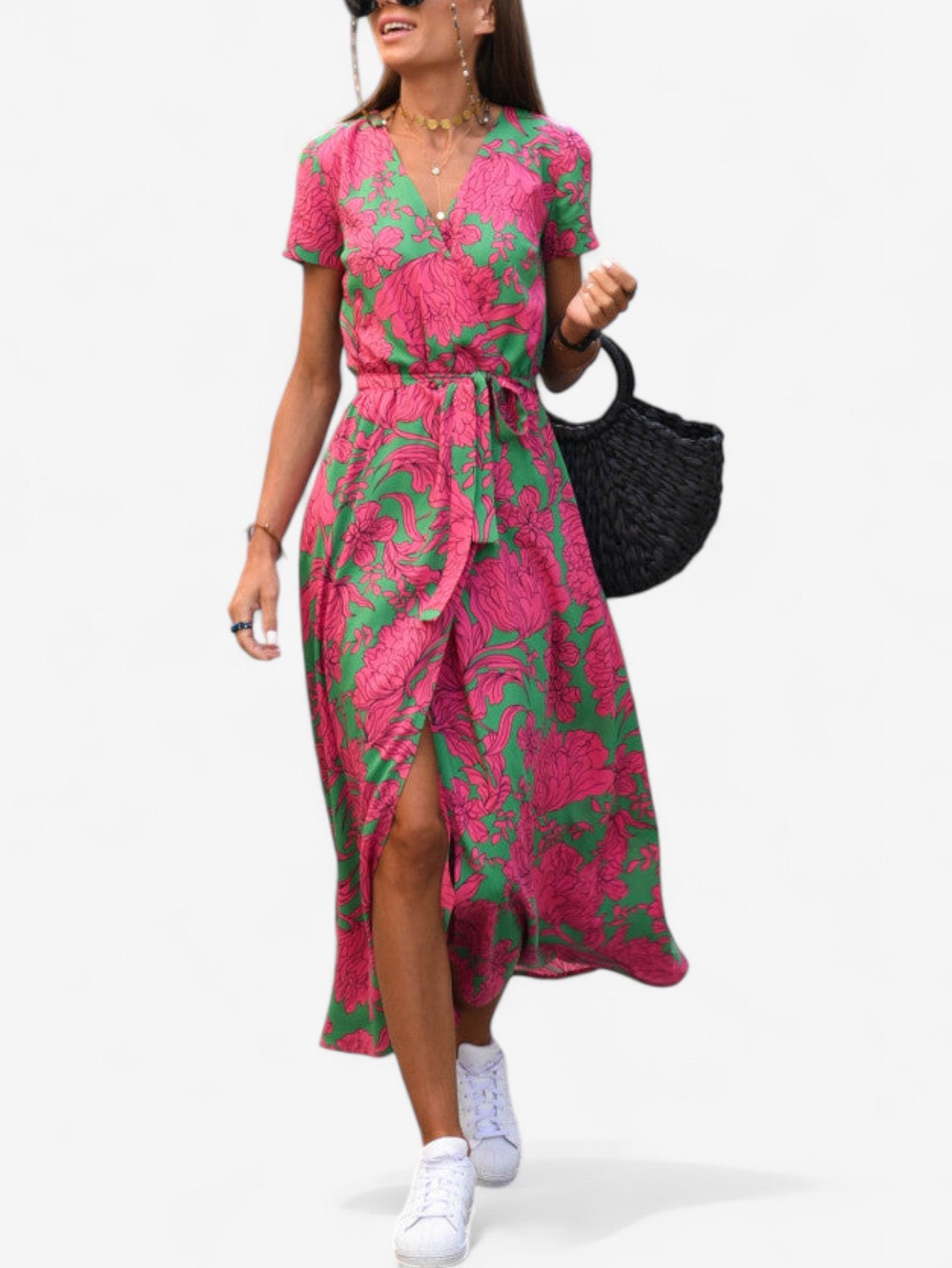 Jada | Women's Summer Floral Wrap Maxi Dress