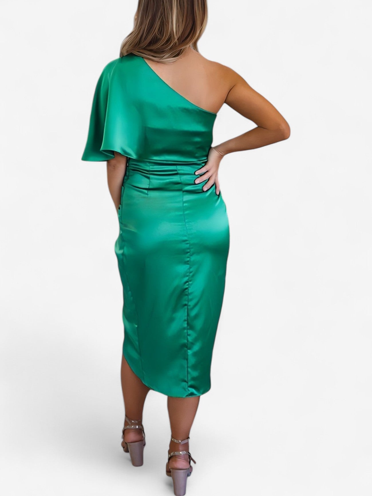 Jada | Women's One Shoulder Cocktail Midi Dress