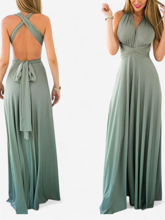 Jada | Women's Wedding Guest Formal Backless Maxi Dress