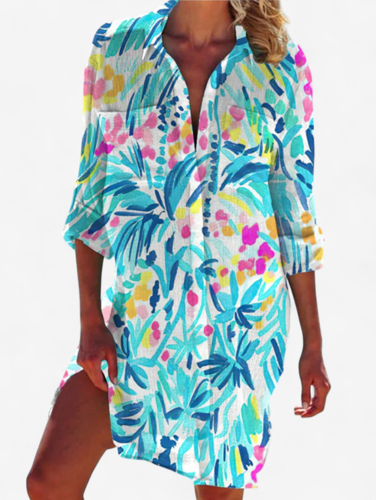 Jada | Women's Hawaiian Oversized Shirt Mini Dress
