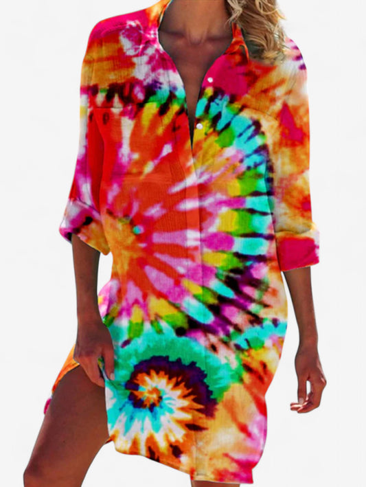 Jada | Women's Hawaiian Oversized Shirt Mini Dress