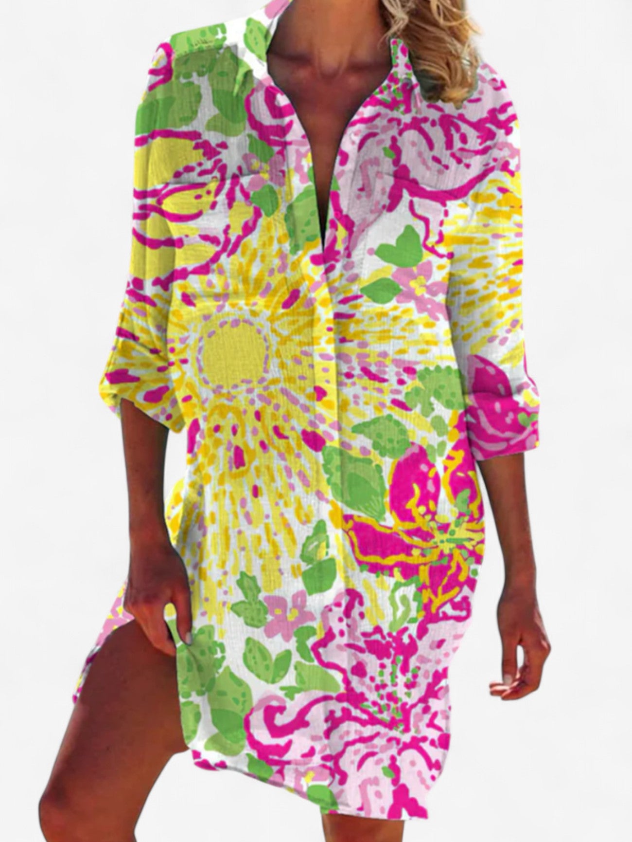 Jada | Women's Hawaiian Oversized Shirt Mini Dress