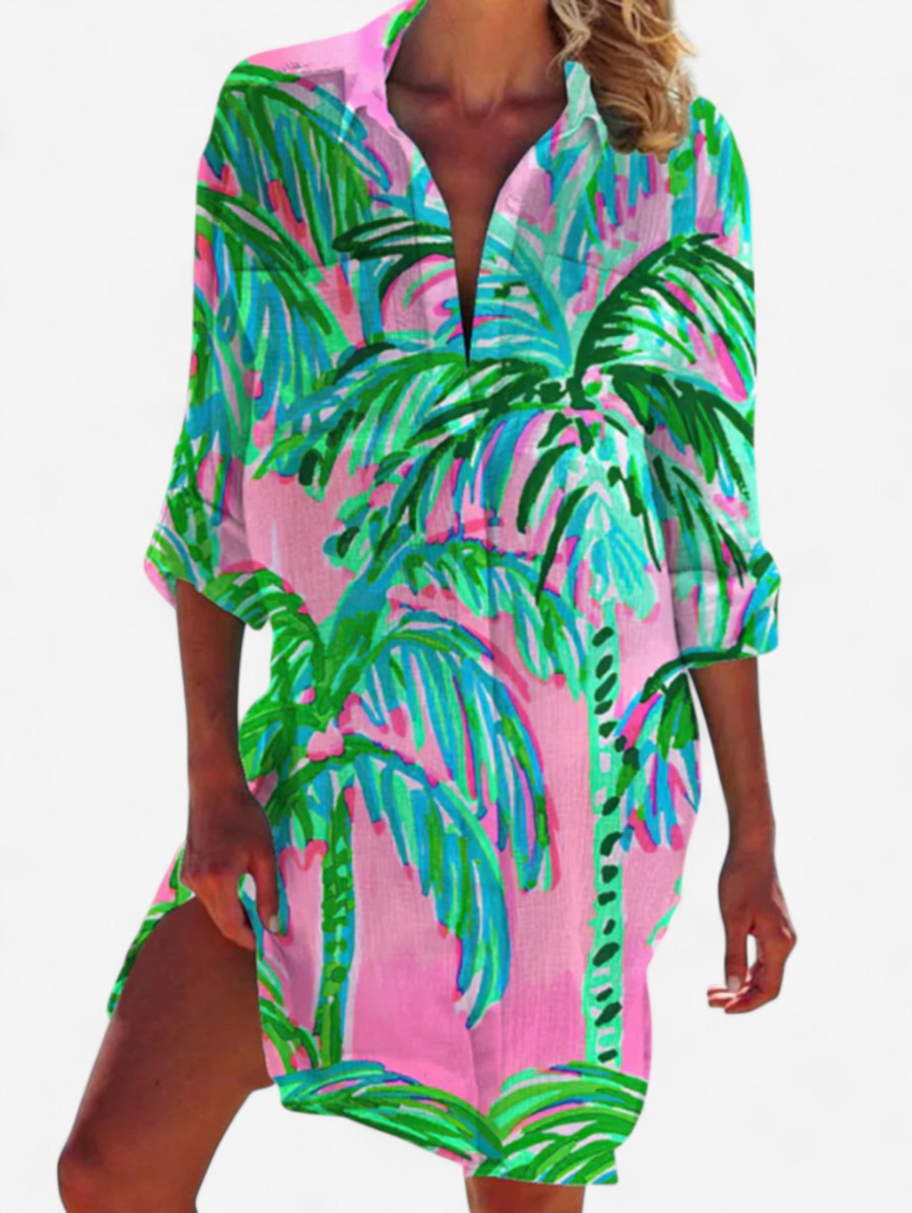 Jada | Women's Hawaiian Oversized Shirt Mini Dress
