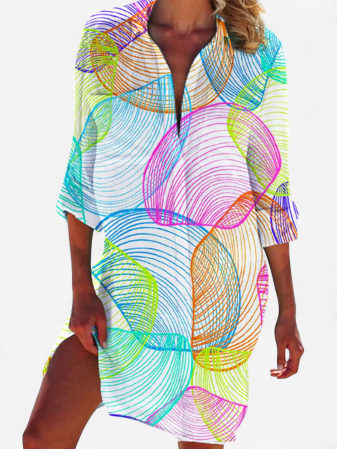 Jada | Women's Hawaiian Oversized Shirt Mini Dress