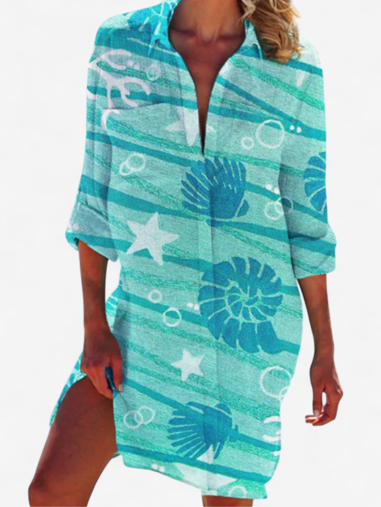 Jada | Women's Hawaiian Oversized Shirt Mini Dress