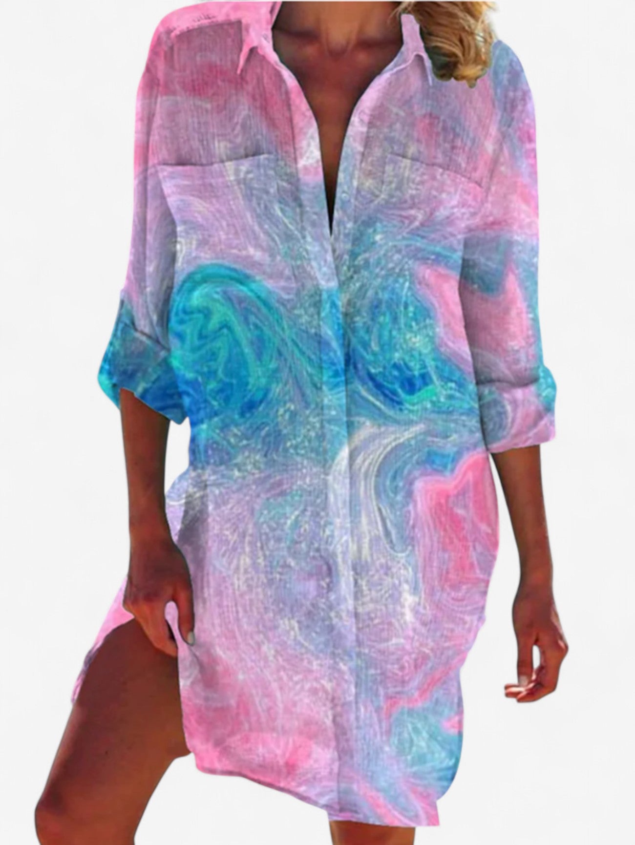 Jada | Women's Hawaiian Oversized Shirt Mini Dress