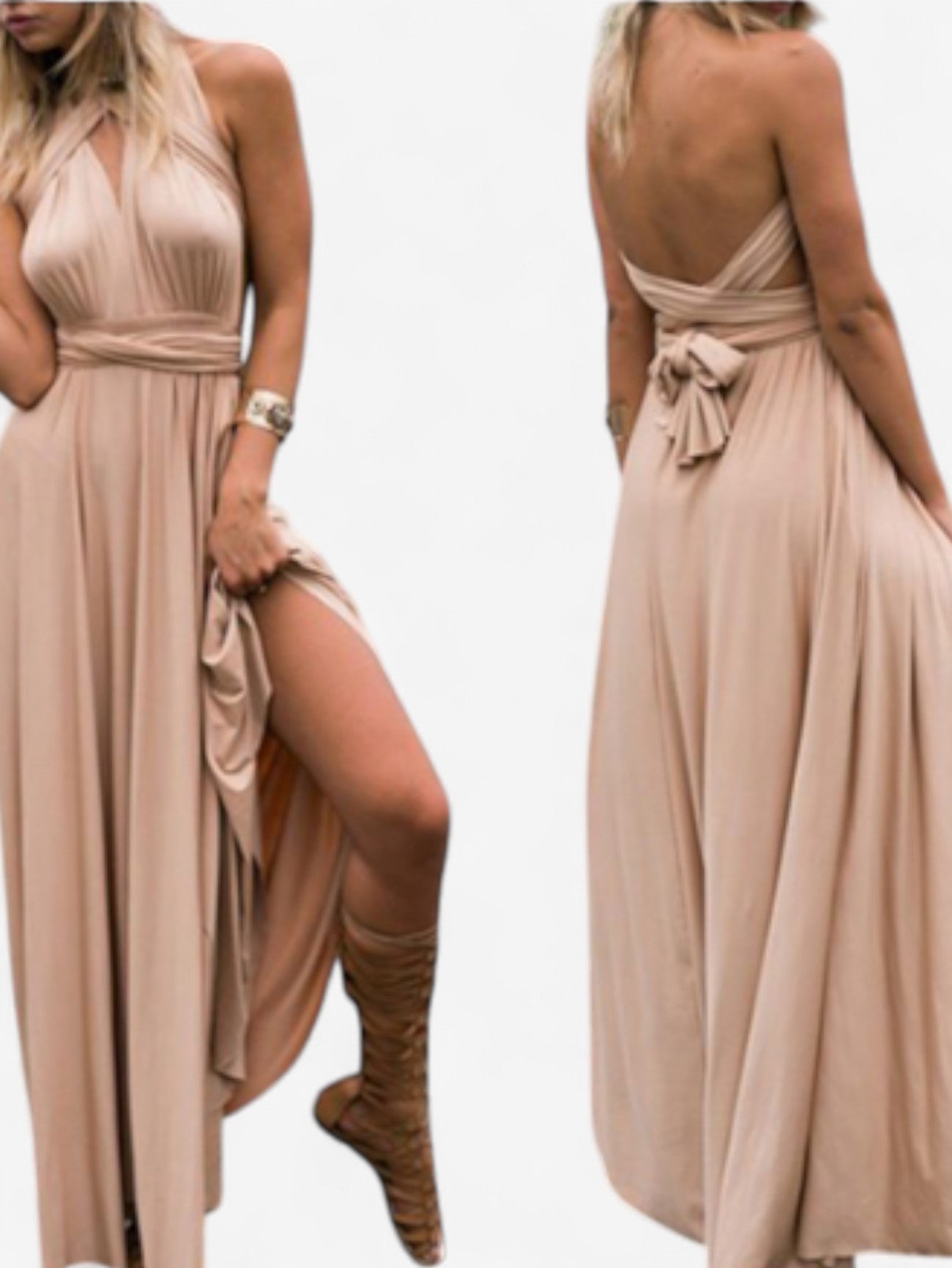 Jada | Women's Wedding Guest Formal Backless Maxi Dress
