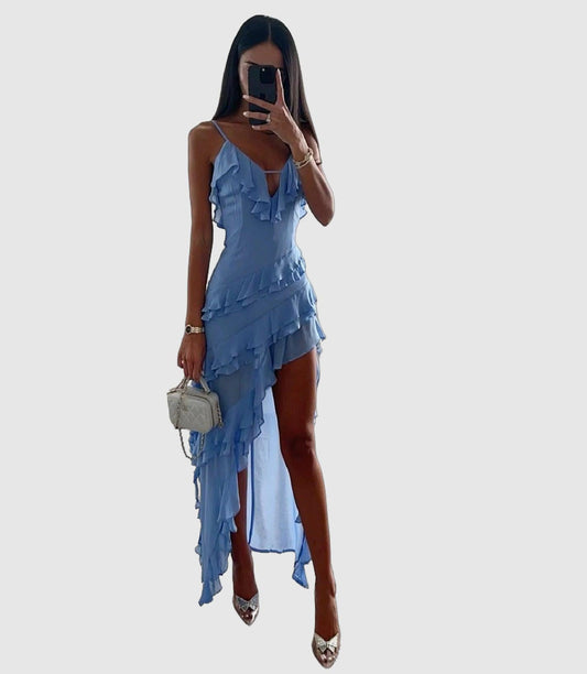 Jada | Women's Ruffle Wedding Guest Wrap Maxi Dress