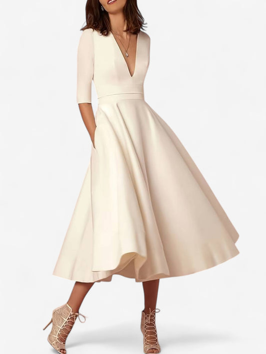 Jada | Women's Elegant Formal Wrap V-Neck Maxi Dress