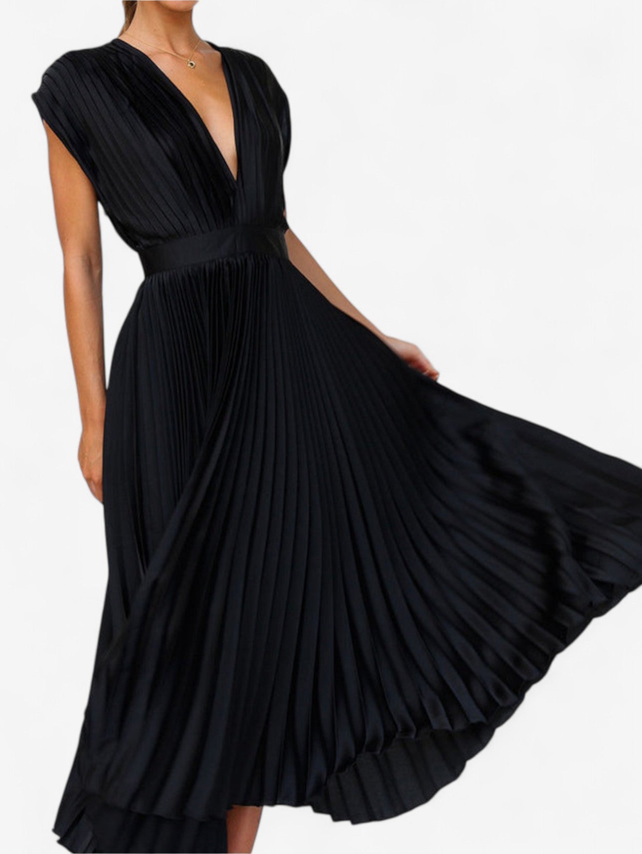 Jada | Women's Wedding Guest Wrap Pleated Maxi Dress