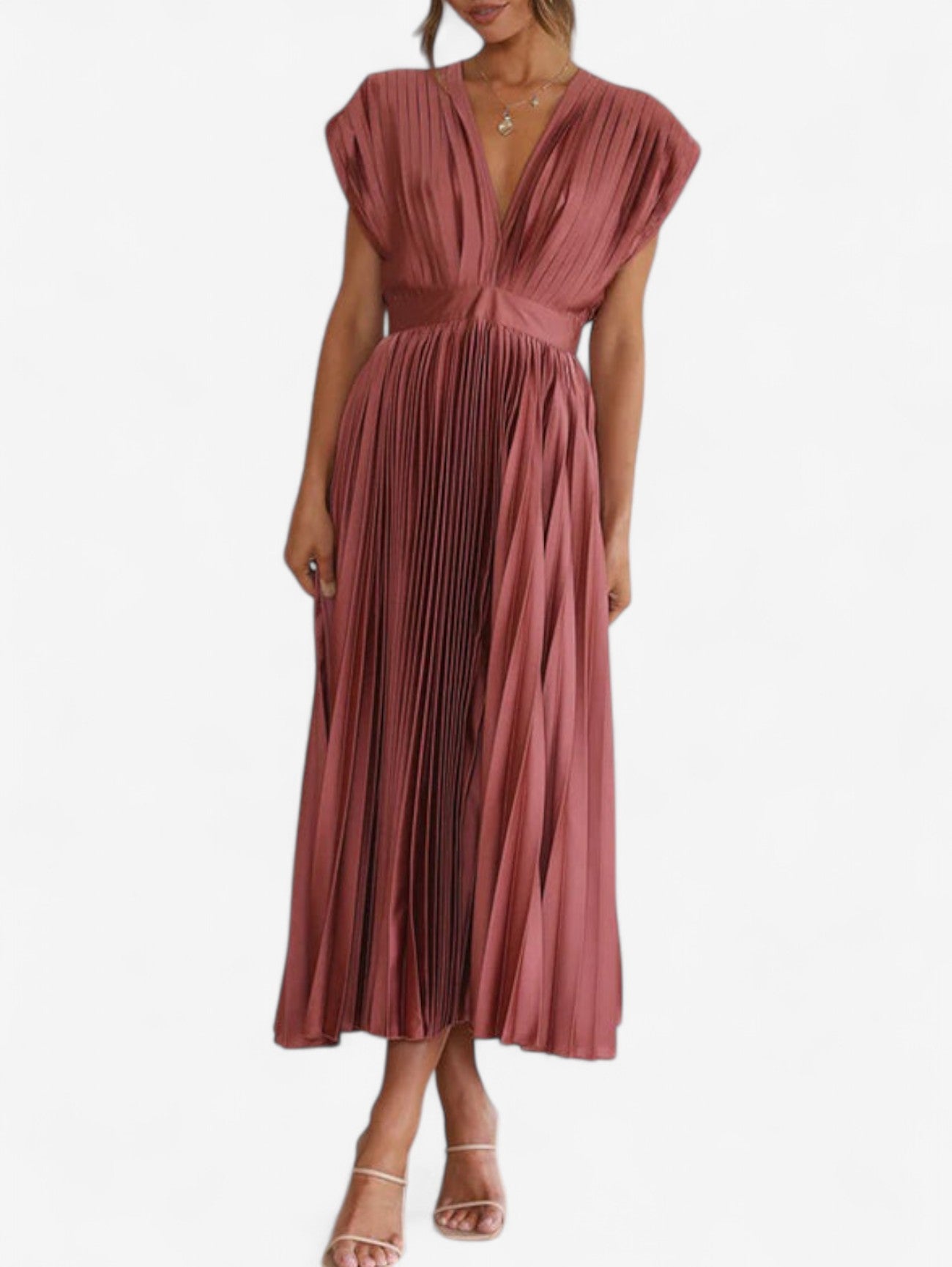 Jada | Women's Wedding Guest Wrap Pleated Maxi Dress