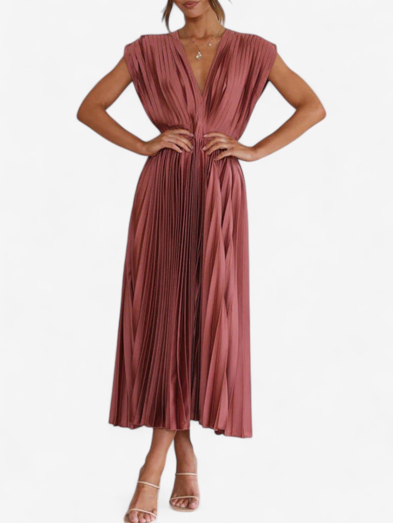 Jada | Women's Wedding Guest Wrap Pleated Maxi Dress
