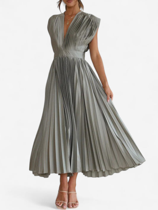 Jada | Women's Wedding Guest Wrap Pleated Maxi Dress