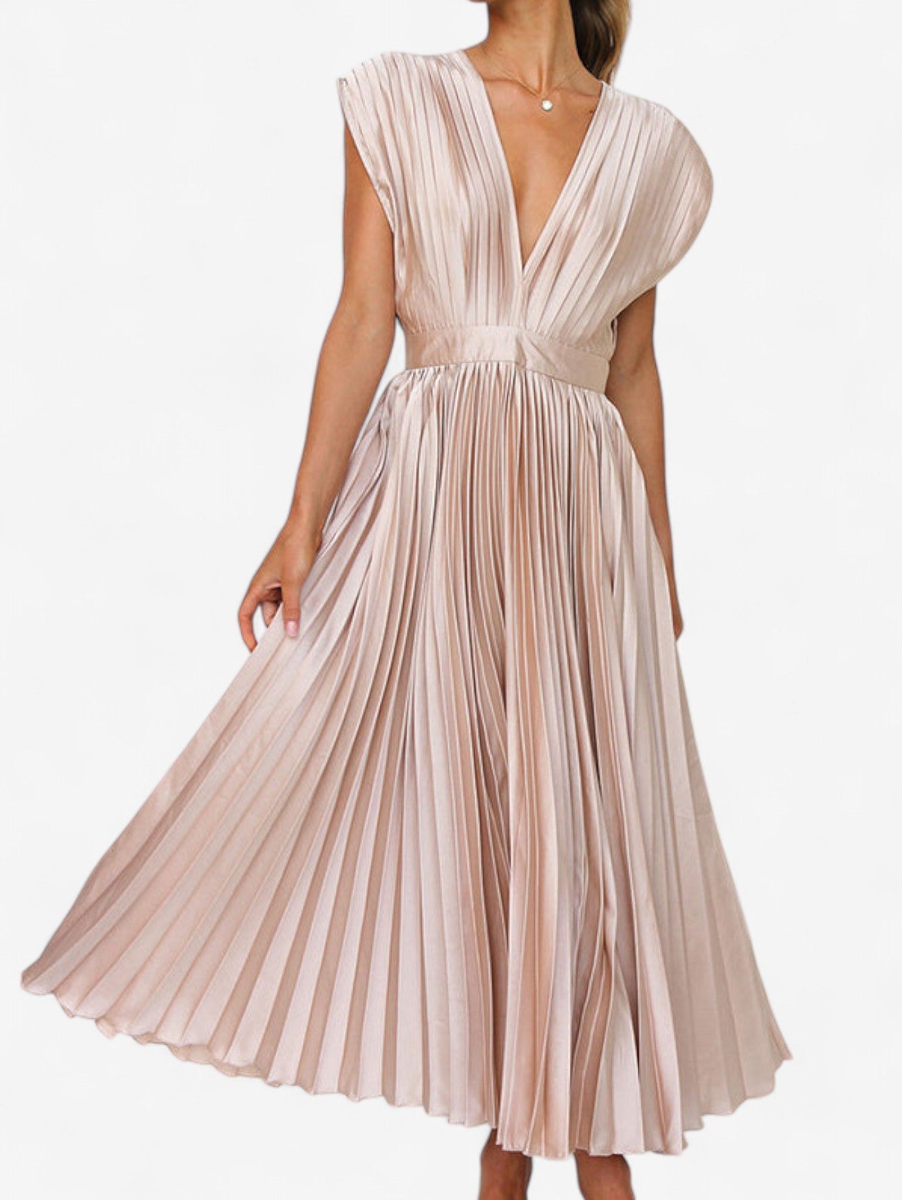 Jada | Women's Wedding Guest Wrap Pleated Maxi Dress