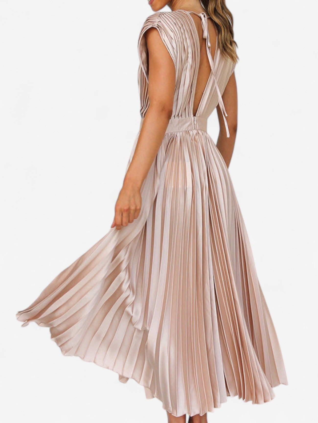Jada | Women's Wedding Guest Wrap Pleated Maxi Dress