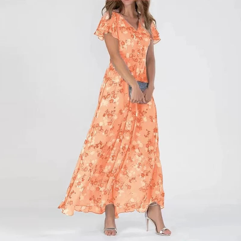 Jada | Women's Floral Wedding Guest Summer Maxi Dress