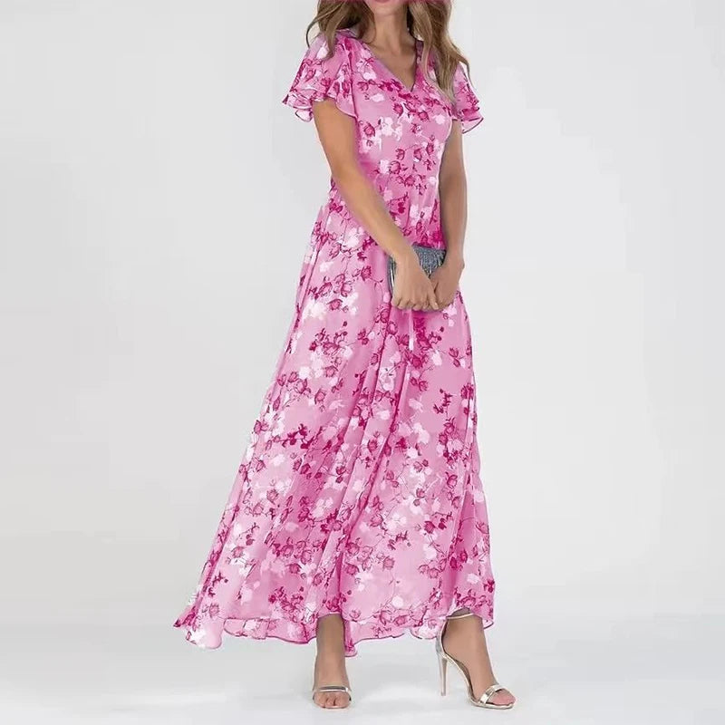 Jada | Women's Floral Wedding Guest Summer Maxi Dress