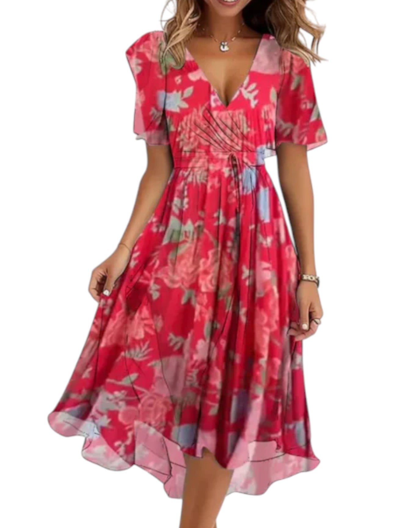 Jada | Women Summer Midi Wedding Guest Wrap Dress
