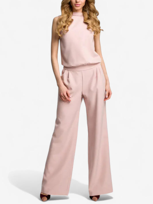 Jada | Women's Sleeveless High Neck Wide Leg Jumpsuit